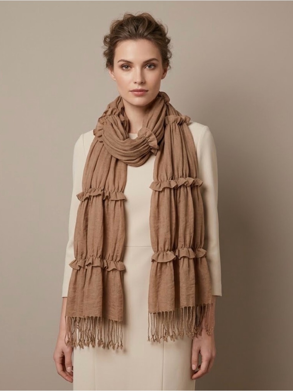 Anthropologie Vismaya Ruffled Scarf